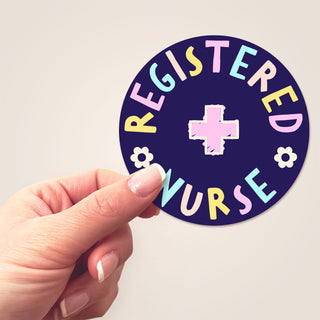 Circular RN Plus Sign Sticker