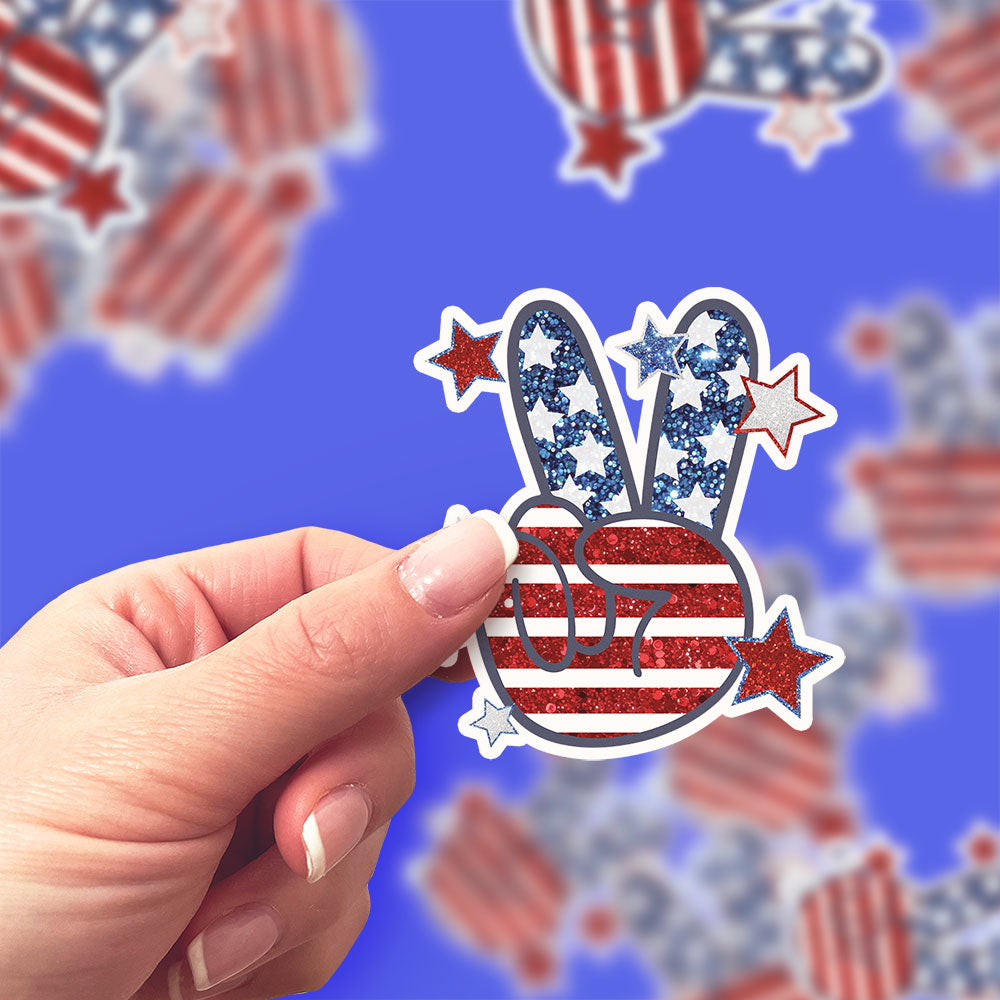 Peace Out, America Sticker - Classic Shine - Topperswap