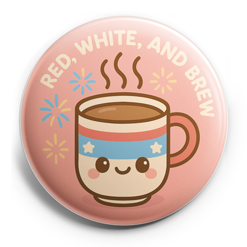 Custom Design – Red, white, and brew: coffee cup with fireworks - - Topperswap