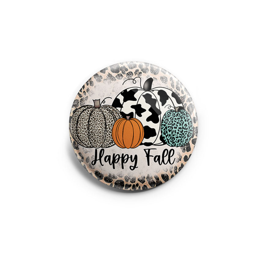 Happy Fall Badge Reel Cute, Pumpkin Interchangeable, Autumn