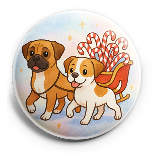 Custom Design – my pets pulling a sleigh full of candy canes - Topper (Regular) - Topperswap