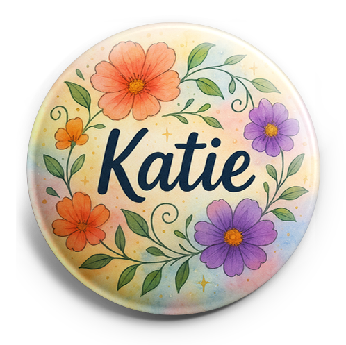Custom Design – A personalized design prominently featuring the name "Katie"… - Topper