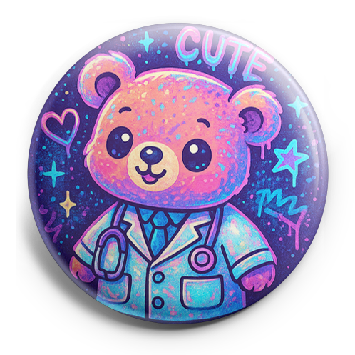 Custom Design – Unbearably Cute: A teddy bear in a doctor's coat. - - Topperswap