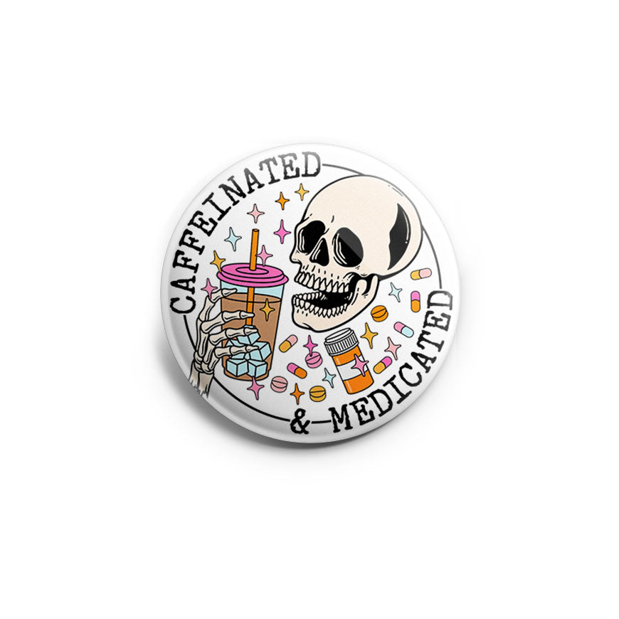 Caffeinated & Medicated Skull Topper - Classic Shine - Topperswap