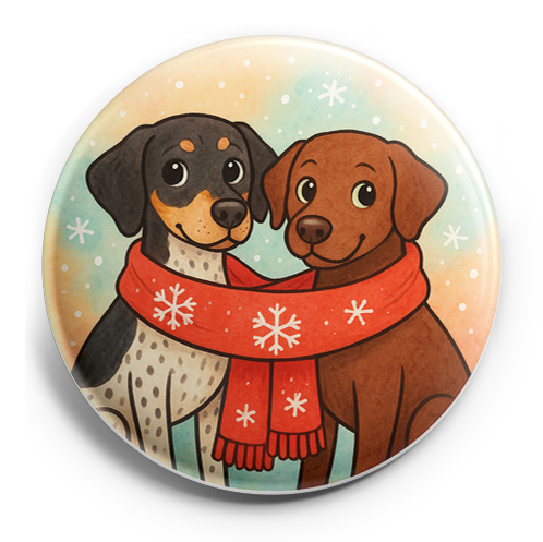 Custom Design – my pets wearing a cozy scarf with snowflakes falling - Topper