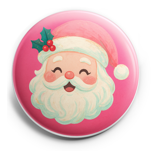 Custom Design – A close-up of a cheerful vintage Santa Claus face painted in… - - Topperswap