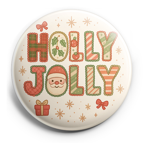 Custom Design – The words “HOLLY JOLLY” written in large, bold, hand-drawn b… - - Topperswap