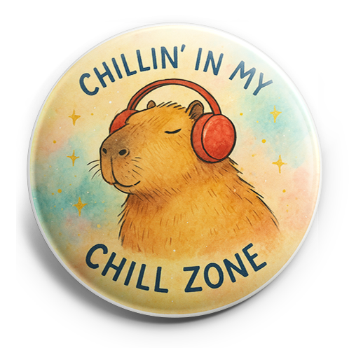 Custom Design – Capybara in earmuffs: 'Chillin' in my chill zone.' - - Topperswap
