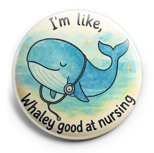 Custom Design – A whale wearing a stethoscope in front of an ocean backgroun… - Topper