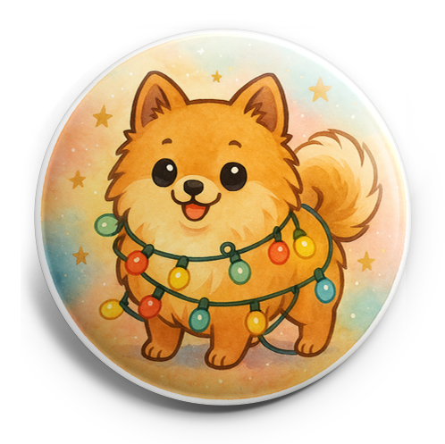 Custom Design – my pet wrapped in twinkling Christmas tree lights - Topper