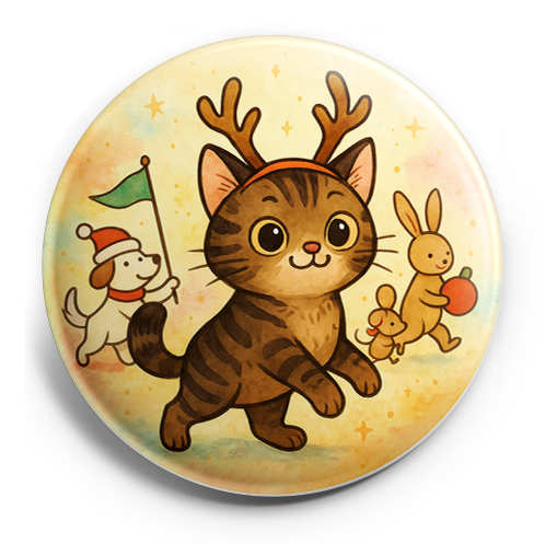 Custom Design – my pet wearing reindeer antlers, leading a jolly holiday par… - Topper