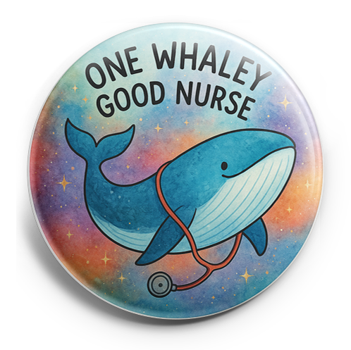 Custom Design – A whale wearing a stethoscope in front of an cosmic backgrou… - Topper