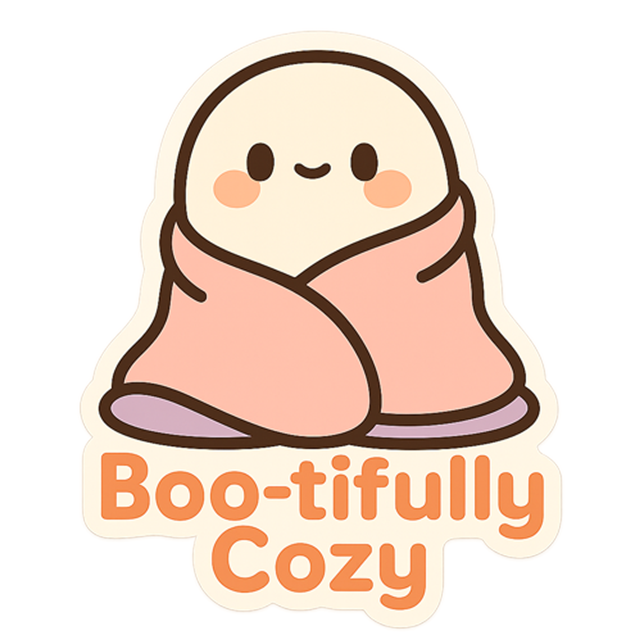 Custom Design – Ghost wrapped in blanket with text 'Boo-tifully Cozy' - - Topperswap