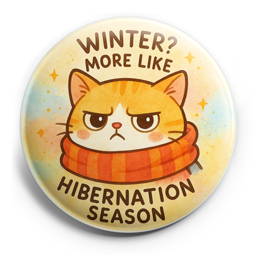 Custom Design – Grumpy cat with a scarf: 'Winter? More like Hibernation Seas… - Topper (Regular) - Topperswap