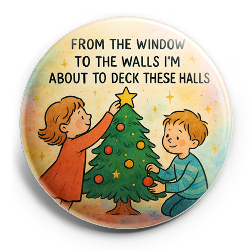 Custom Design – children decorating a Christmas tree vintage book style with… - - Topperswap