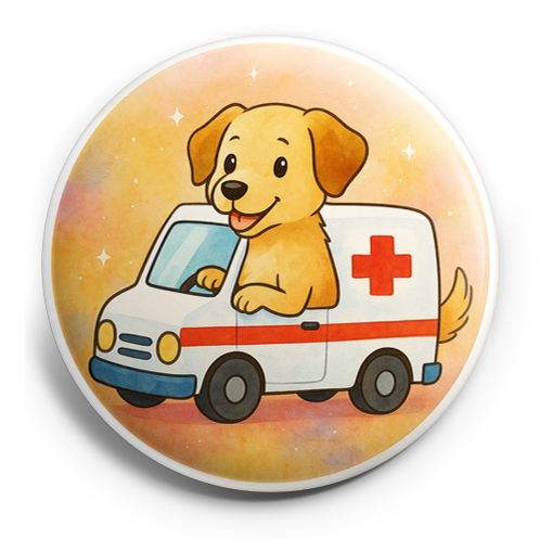 Custom Design – My pet driving an ambulance - Topper (Regular) - Topperswap