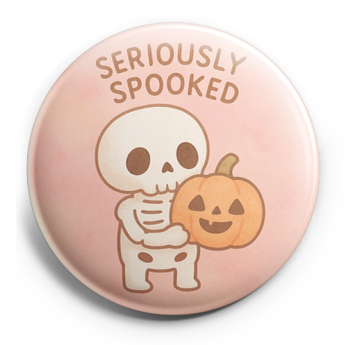 Custom Design – "Skeleton with pumpkin: 'Seriously Spooked'" - - Topperswap