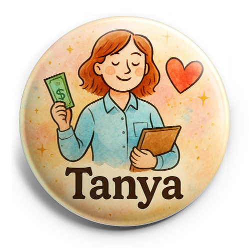 Custom Design – Works at the bank and loves her husband  Include the exact n… - Topper