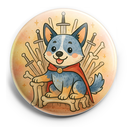 Custom Design – My pet dressed as a noble warrior sitting on a throne made o… - Topper