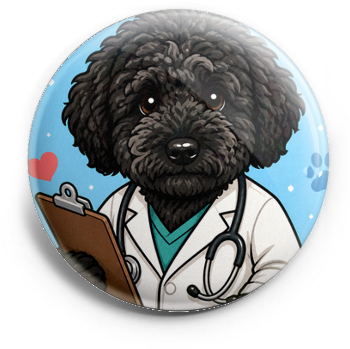 My pet as a doctor with a white coat and clipboard - Dr. Flu… – Topper
