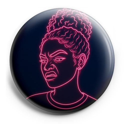 Girl with caramel colored skin. Close up of disgusted judgin… – Topper