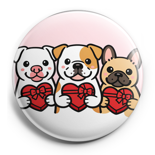 Custom Design – Create a circular design featuring three dogs, each holding… - - Topperswap