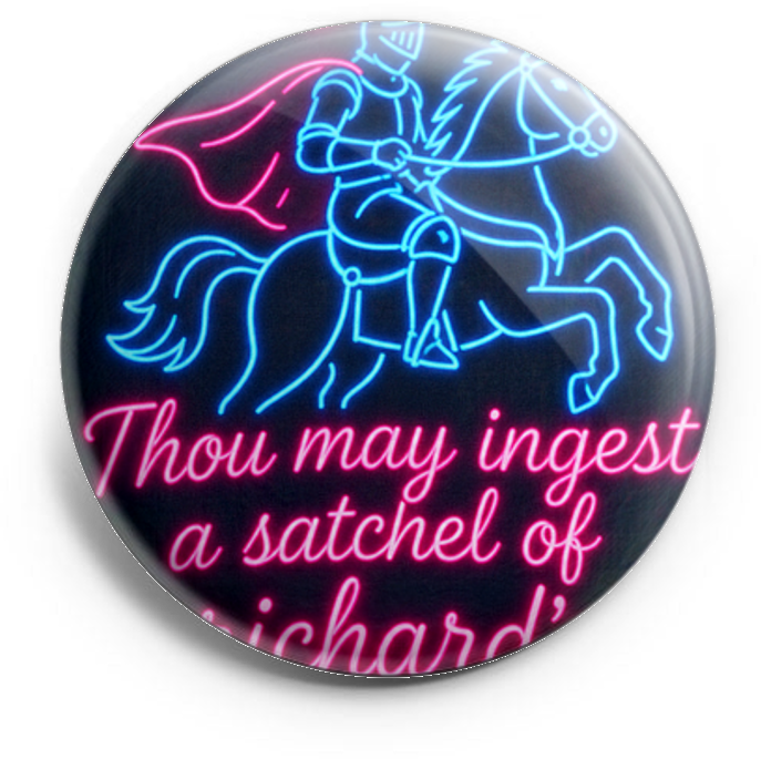 A knight riding a horse “Thou may ingest a satchel of richar… – Topper