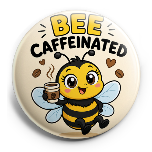 An adorable cartoon bee with big expressive eyes, holding a… – Topper