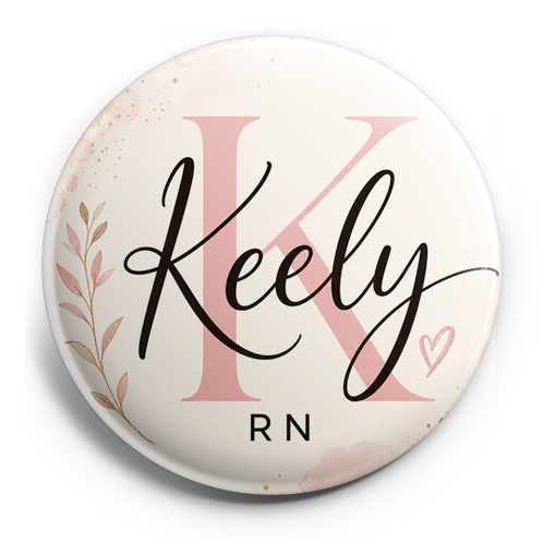 Custom Design – Large pink 'K' in background with the name written in black… - Topper (Regular) - Topperswap