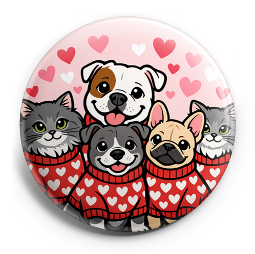 Custom Design – Create a circular design featuring five pets, centered in a… - - Topperswap