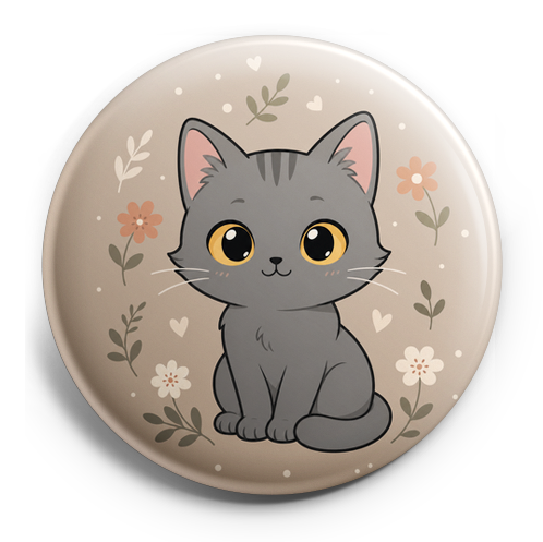 Custom Design – Grey cat with yellow eyes - - Topperswap