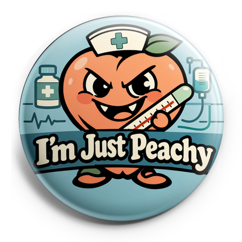 Custom Design – Create a circular design featuring a cute, maniacal peach ch… - - Topperswap