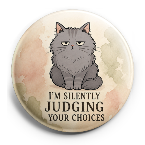 A fluffy cat with judgmental half-lidded eyes, sitting priml… – Topper