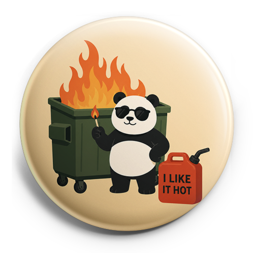 Custom Design – Dumpster fire with a panda holding a match and a gas caniste… - Topper (Regular) - Topperswap