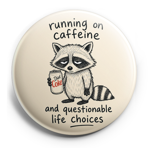 tired raccoon holding diet coke 
 – Topper