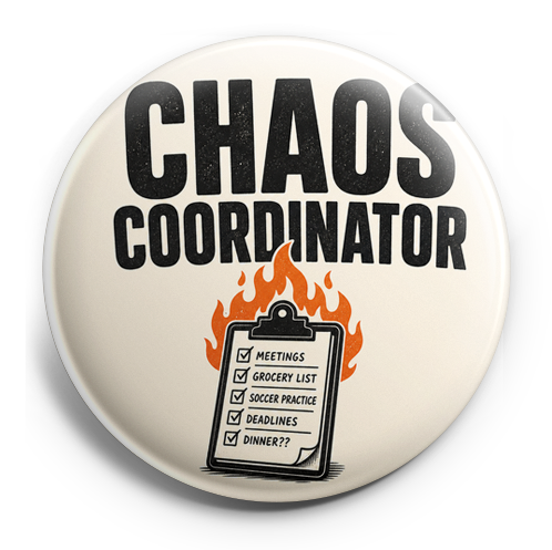 Bold typography reading CHAOS COORDINATOR stacked, with a sm… – Topper