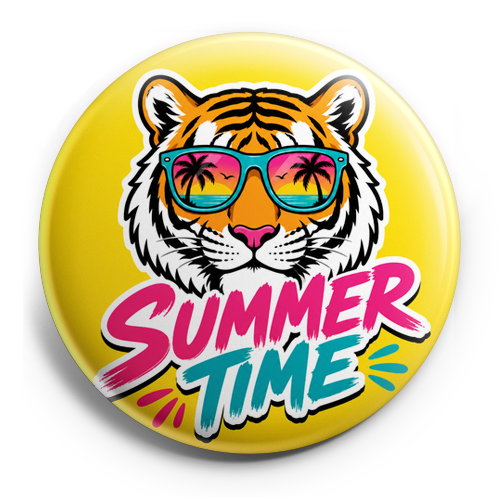 Custom Design – Tiger with shades “summer time” white background - Topper (Regular) - Topperswap