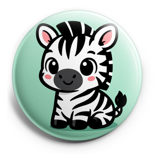 Custom Design – Design a circular badge featuring a cute, simplified zebra c… - - Topperswap