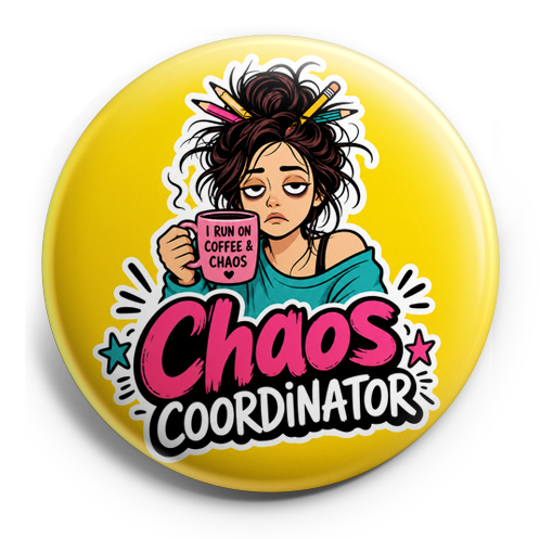 Custom Design – Tired woman holding a cup of coffee with messy hair and penc… - Topper (Regular) - Topperswap