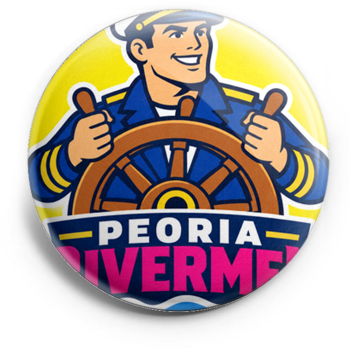 Peoria Rivermen
Mascot is a boat captain, no facial hair or… – Topper