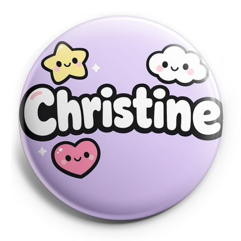 Create a circular badge design centered around the name 'Chr…