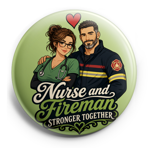 Light green background. Nurse in green scrubs with black und… – Topper