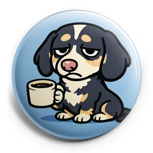 Create a circular badge design featuring Pickles, the Dachsh…