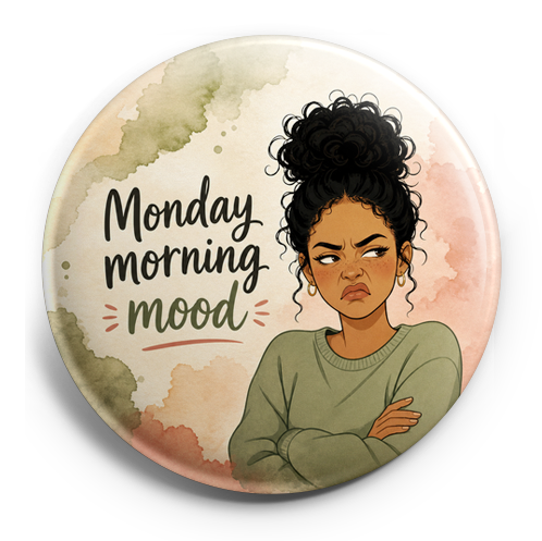 Monday morning mood, girl with caramel skin, disgusted face,… – Topper