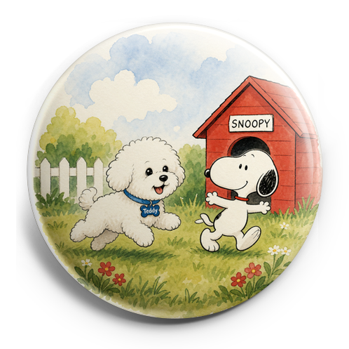 Custom Design – Make a white bichon dog with a blue collar that says “Teddy”… - Topper (Regular) - Topperswap