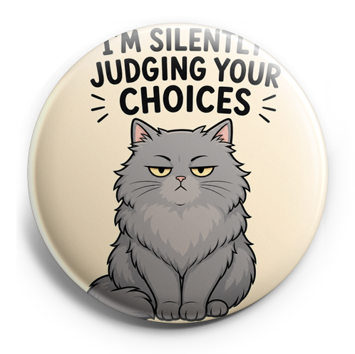 A fluffy cat with judgmental half-lidded eyes, sitting priml… – Topper