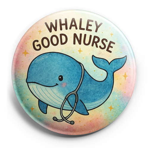 Custom Design – A whale wearing a stethoscope in front of an ocean backgroun… - Topper