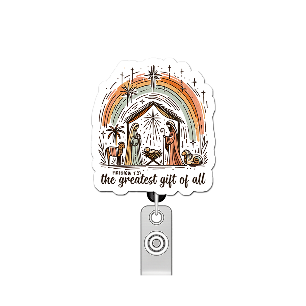 Festive Peace Guru Pop Topper Swapfinity Retractable ID Badge Reel - - Topperswap