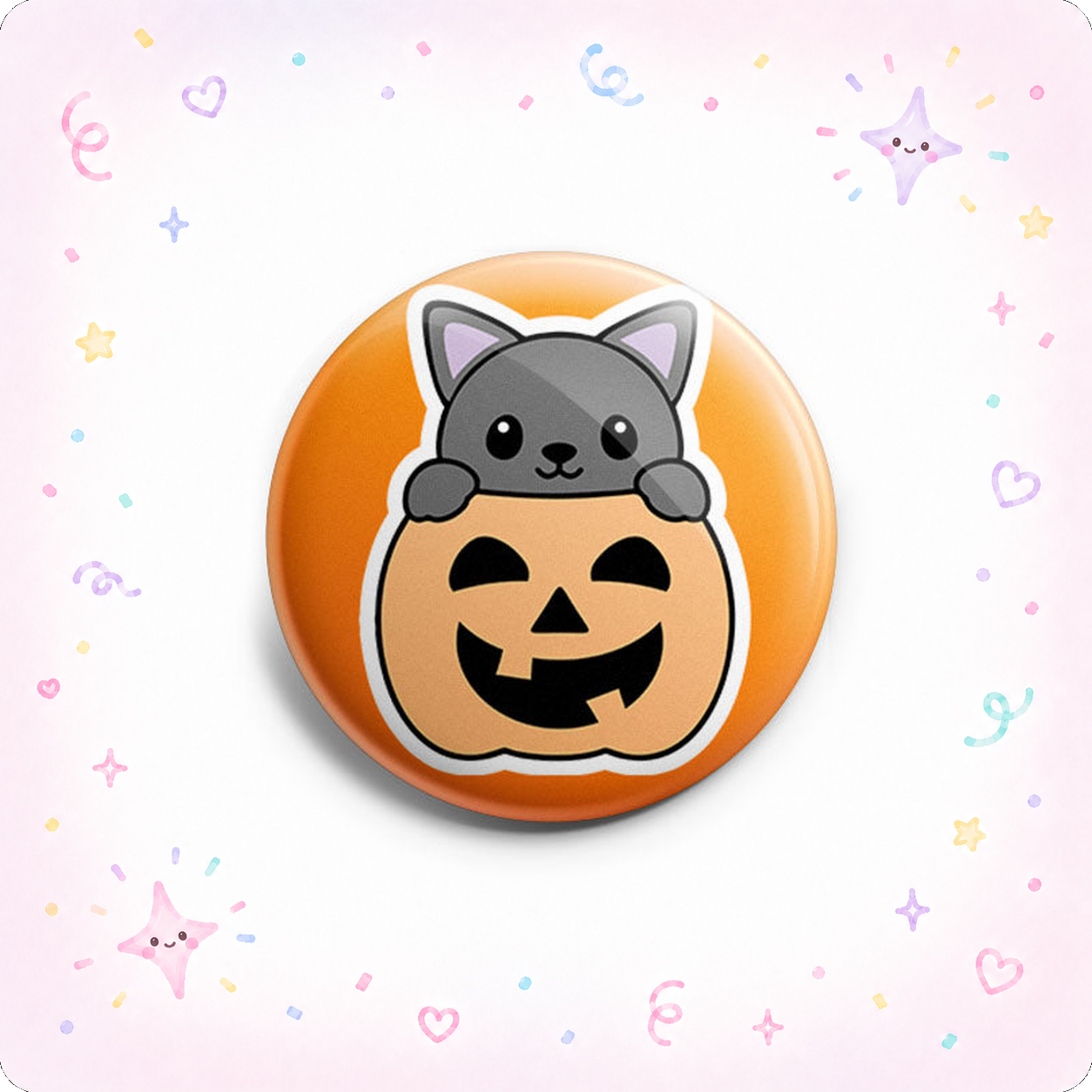 Pumpkin Peek-a-Boo Cat Topper - - Topperswap