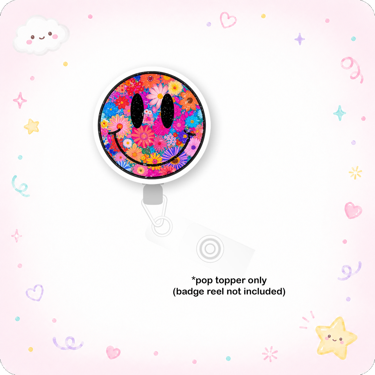 Flower Power Smile Pop Topper - - Topperswap